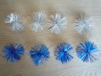 Vánoční dekorace / ozdoby - modro - stříbrné - 5