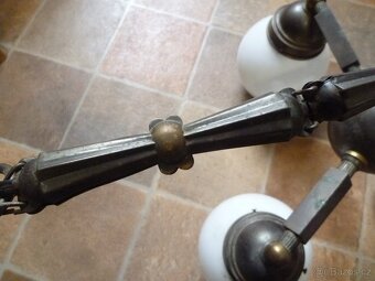 1920 starý mosazný lustr - 5