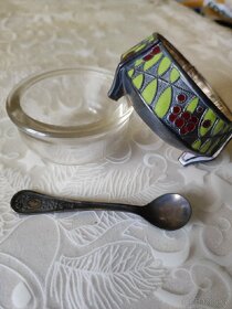 Miska na kaviár a popelník z hutního skla - 5