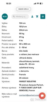 Vyvýšená postel šedá Pirouette - 5