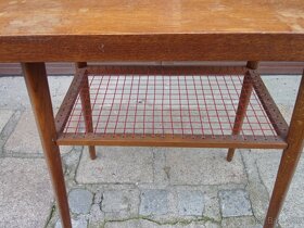 Dřevěný stolek s výpletem 60. léta - M. Navrátil - 5