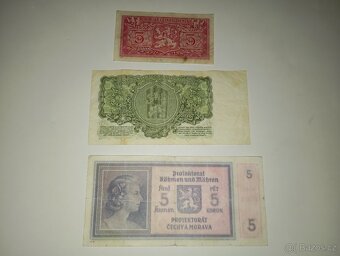 BANKOVKY 5 KČS, 1940-1961, 3 RŮZNÉ EMISE - 5