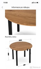 Prodám nový kulatý jídelní stůl - 5