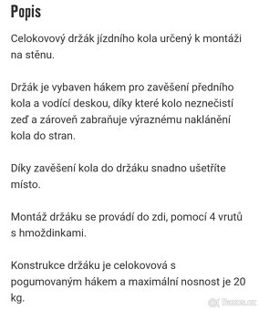 Nástěnný držák na kolo - 5