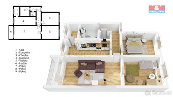 Prodej bytu 3+1, 72 m², Dobrá - 5