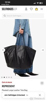 Represent Pleated Large Leather Tote Bag - 5