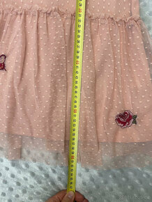 Lindex Krásné Šaty růžové s růžemi  110/116 - 5