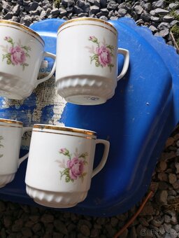 Stare retro hrnečky zlacené porcelan - 5