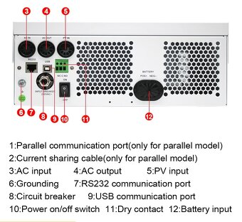 Hybridní střídač pro fotovoltaiku 5.6KW - 5