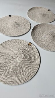 4 kruhové prostírání z bavlněných šnůr -handmade - 5