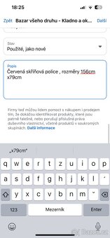 Červená policová skříň - 5