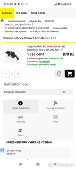 BO 0986280408 Snímač otáček klikové hřídele BOSCH - 5