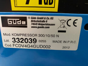 Olejový kompresor Güde 300/10/50 N - 5