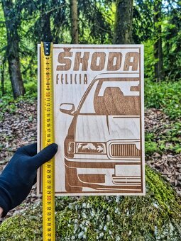 Dřevěná deska A4 s motivem Škoda Felicia - 5