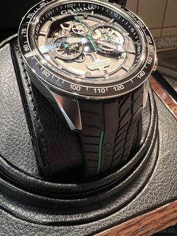 Graham Silverstone skeleton British zavodni zelene hodinky - 5