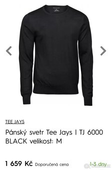 Tee Jays lehký svetr vel. M Merino vlna nový unisex - 5
