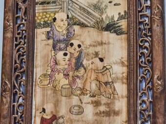 Čínský porcelánový panel s malbou dětí - 5