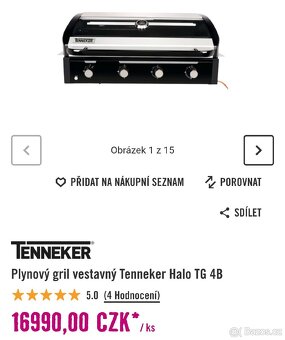 Plynový vestavný gril tenneker - 5
