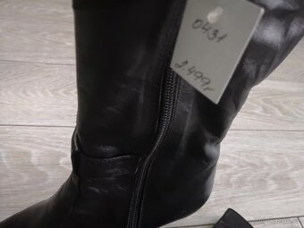 Kožené kozačky vel.35,5 -36 kožené - 5