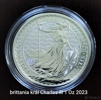 Set 3 ks stříbrných investičních mincí Britannia 1 OZ 2023 - 5