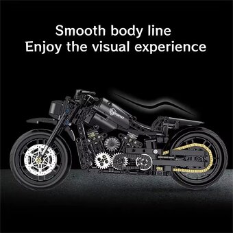 Stavebnice motocyklu Harley, kompatibilní s LEGO - 5