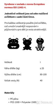 Plovací vesta pro děti HIKO Baby velikost 1 - 5