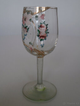 Historická sklenička, ručně malovaná, 19. - poč. 20. století - 5