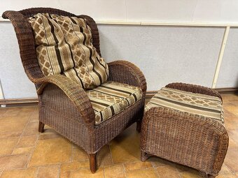 RATANOVÉ KŘESLO S PODNOŽNÍKEM - 5