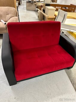 Rozkládací pohovka červeno-černá - 5