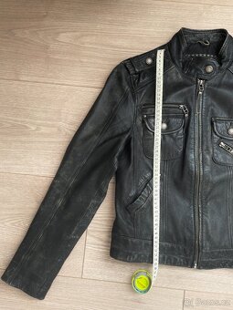 Dámská kožená bunda KARA tm. hnědá vel. 36 - 5