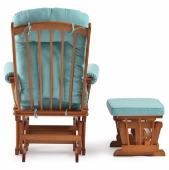 Prodáme Houpací křeslo, kojící křeslo s podnožkou modrá látk - 5