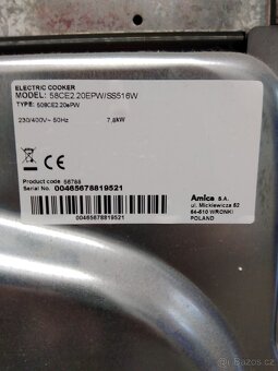 AMICA sporák sklokeramický 58ce2 20epw/ss516w - 5