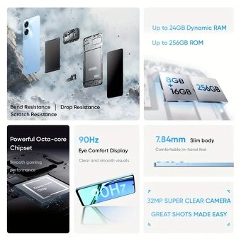 Nerozbalený Realme Note 60 3GB+64GB modrý - 5