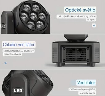 Hlava Bee Eye LED RGBW Wash Zoom Moving Head Stage DMX - 5