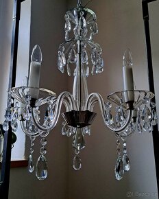 Starožitný skleněný lustr 1920-30 , osvětlení. - 5