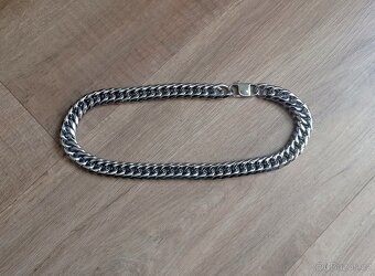 NOVÝ robustní pánský náhrdelník CUBAN Silver steel š. 16 mm - 5