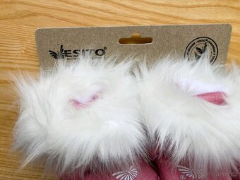ESITO Softshellové capáčky Snow růžová/bílá; dvojčata - 5