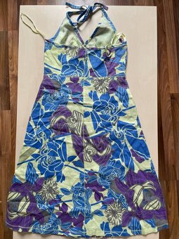 Nové modré květ šaty za krk, vel M ale menší cca XS/S, HM - 5