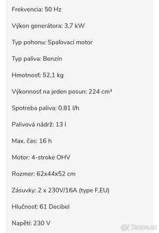 Predám Elektrocentrálu Briggs Straton P4500 - 5