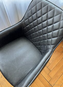 Černé židle, koženka - 2 ks - 5