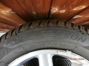 sada celoroční 185/60R 14 s orig.Alu disky vw - 5