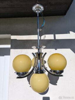 Starožitný Art Deco chromový lustr - 20-30. léta - 5