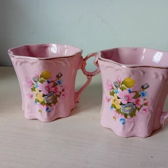 hrnky - růžový porcelán 4ks - 5