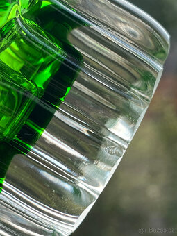 Váza Mozek 24.5 cm, zelené hutní sklo, Pavel Hlava - 5