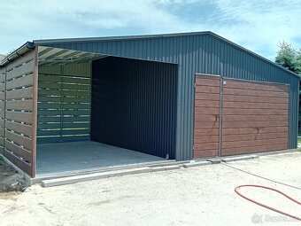 Plechová garáž 5,5 + 3,5mx5,5m - 5
