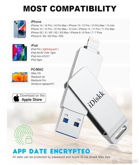 idiskk Flash disk 128 GB,3.0 pro Apple iPhone /iPad/Mac - 5