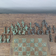 1960s Alberto Giacometti Inspired Brutalist, Bronzové šachy. - 5