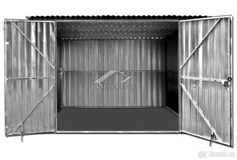 Plechová garáž Superstal 4x6m dvoukřídlá vrata, pozink - 5
