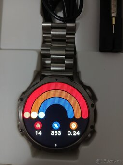 Chytré hodinky kovový a silikonový pásek - 5
