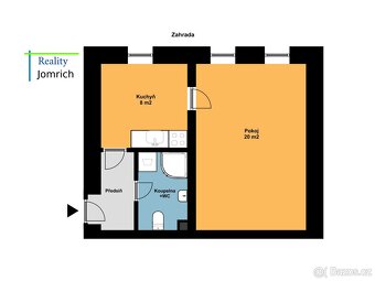 Pronájem bytu 1+1, ca36m2, s okny do zahrady, Chrastava - 5